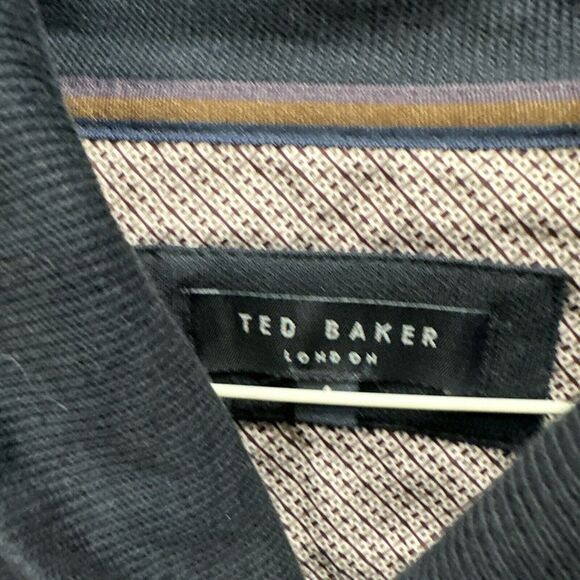 Ted Baker London Mens Navy Pull Over  Long Sleeve Button Neck Sweatshirt‎ Size 4 - Picture 2 of 9